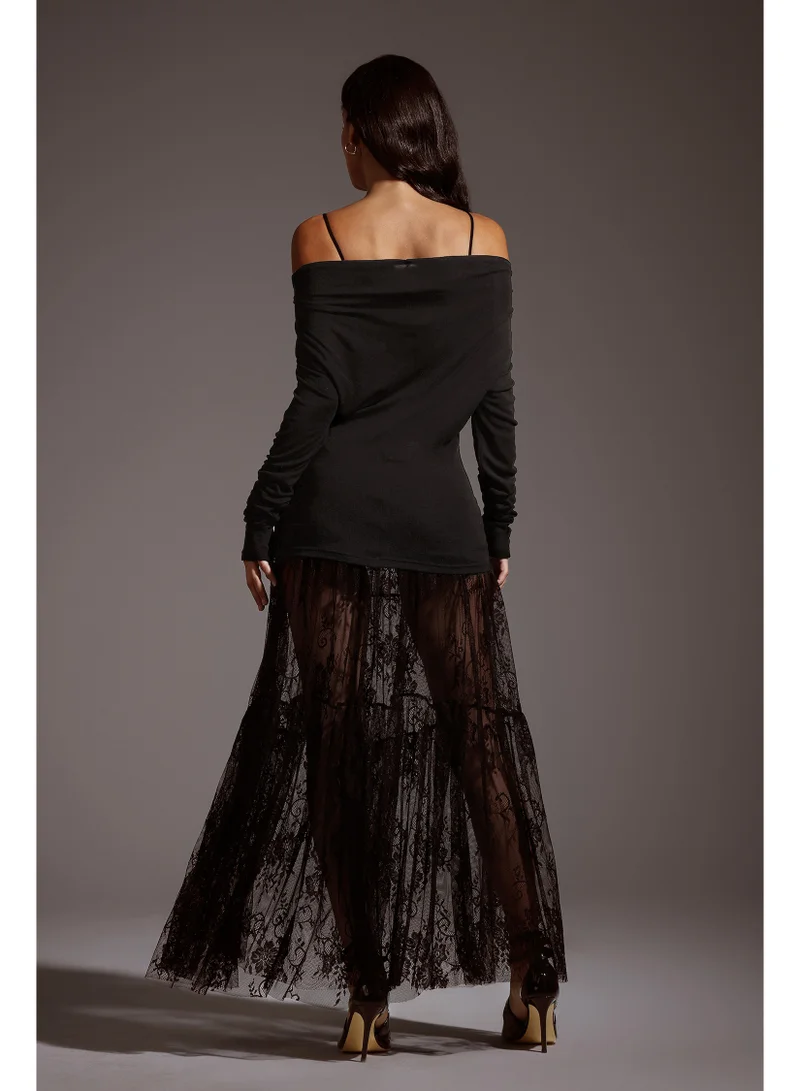 Bella Barnett  Yalyka Lace Maxi Skirt for Women | Best Price UAE